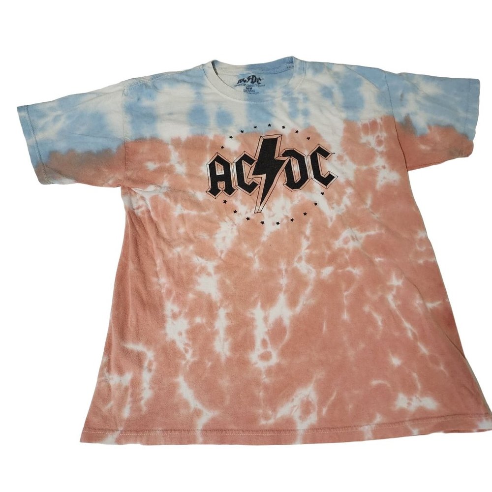 AC/DC T-SHIRT TYE-DYE MEDIUM COTTON LICENSE